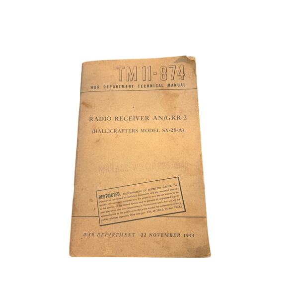 Hallicrafters Other - TM11-874 War department maual radio reciever AN/GRR-2 hallicrafters